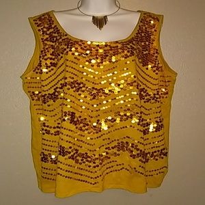 Gold blouse with sequence gold on blouse